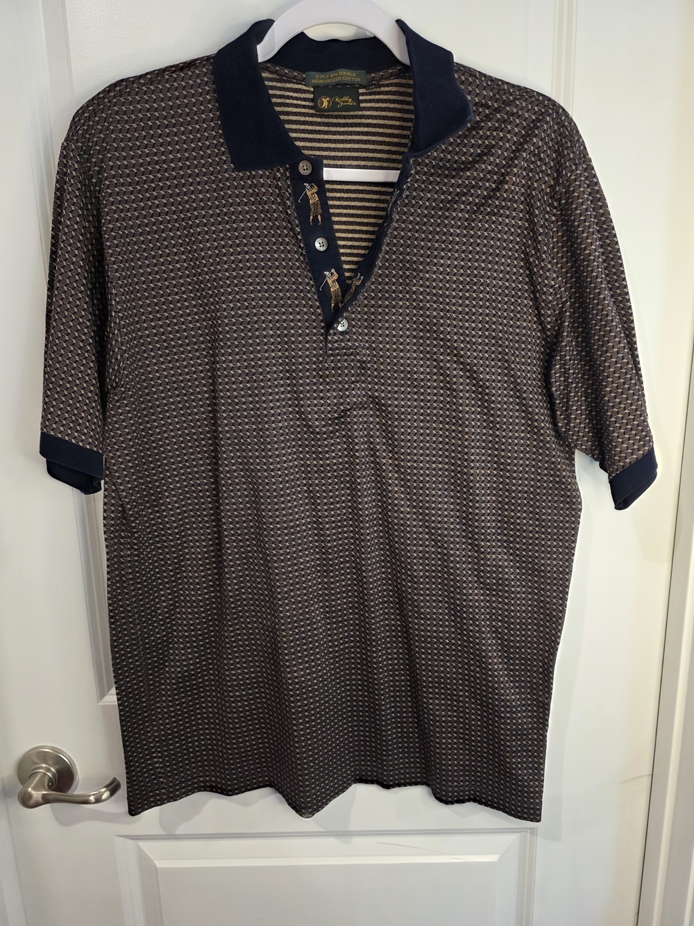 Vintage Bobby Jones Brown Patterned Polo